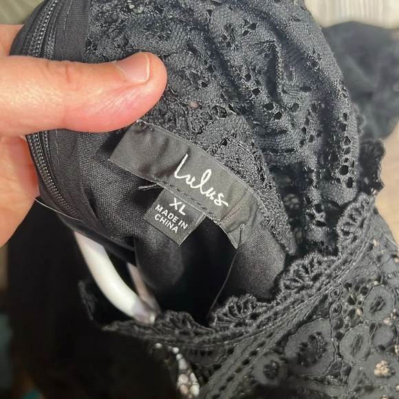 Lulus Appetite for Seduction Black Lace Long Sleeve Dress Size XL - Picture 9 of 10